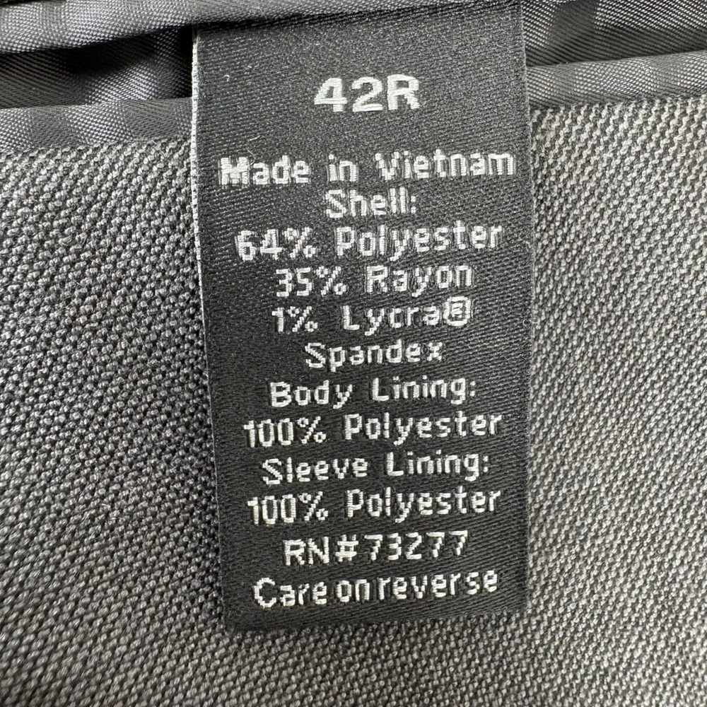 Apt 9 Suit Mens 42R 32x27.5 Gray Slim Fit 2-Piece Professional Corpcore Office